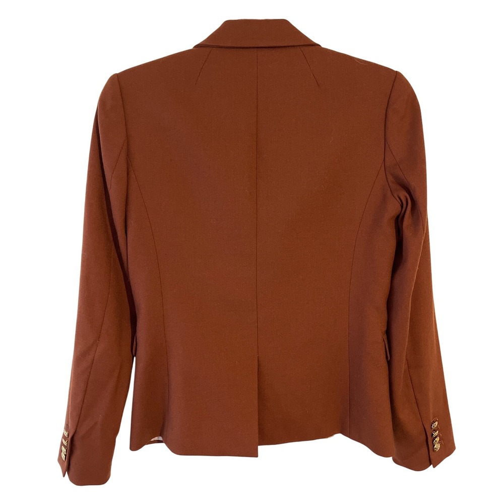 J.Crew Wool Blazer Brown Gold Button Career Business Academia Preppy Old Money - Picture 3 of 9